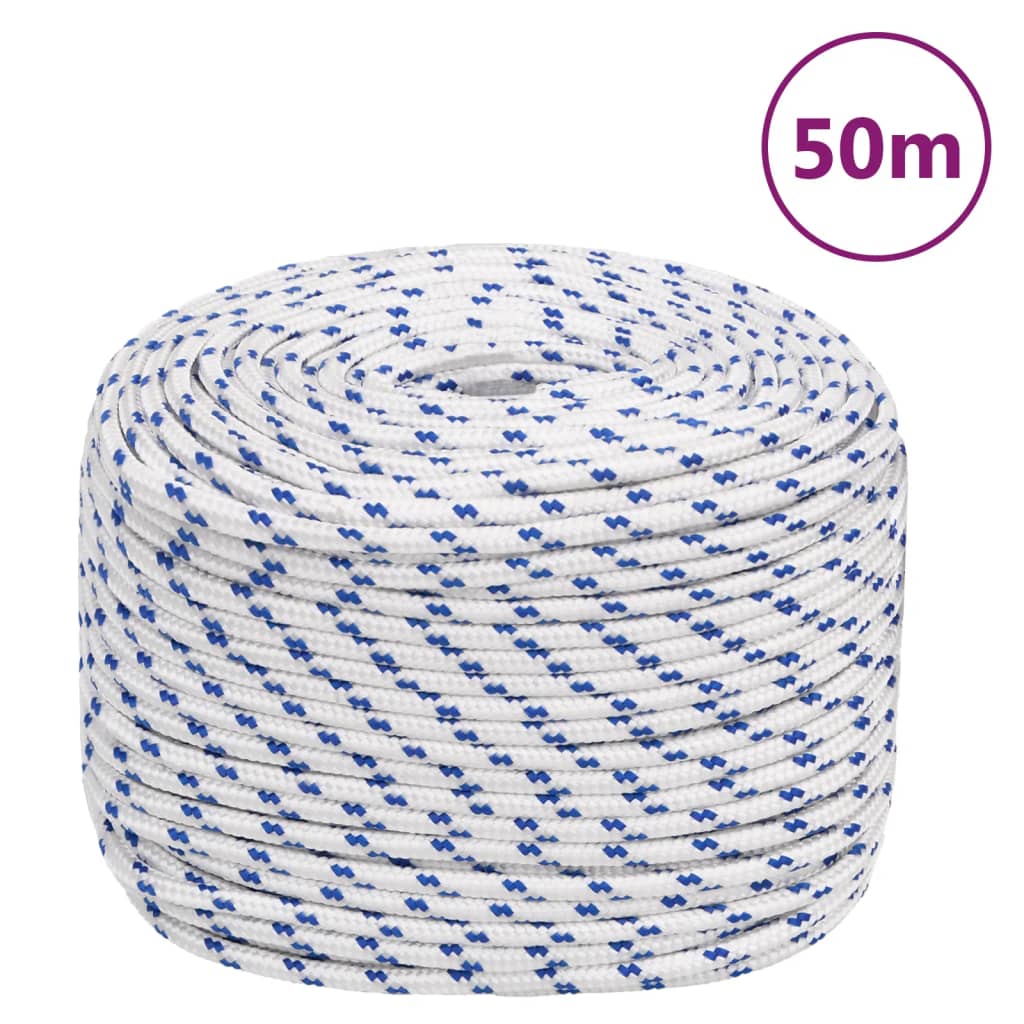 VIDAXL -Kofferchen 6 mm 50 m Polypropylenweiß