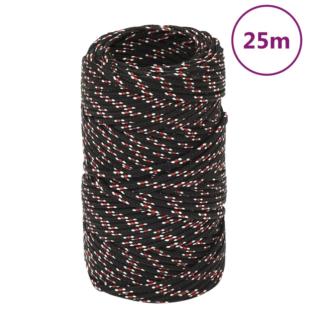 Vidaxl Boot Rope 2 mm 25 m polypropylen černá