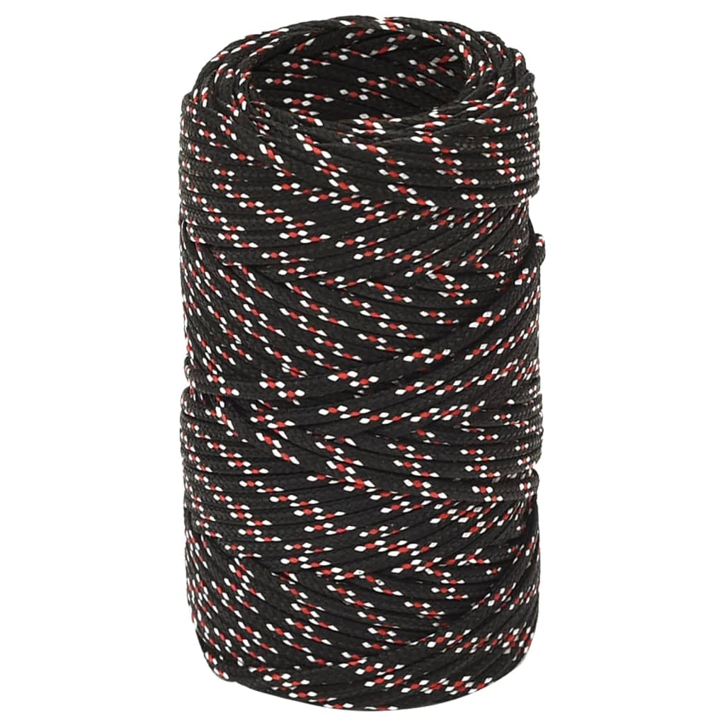 VIDAXL -Sturzseil 2 mm 250 m Polypropylenschwarz