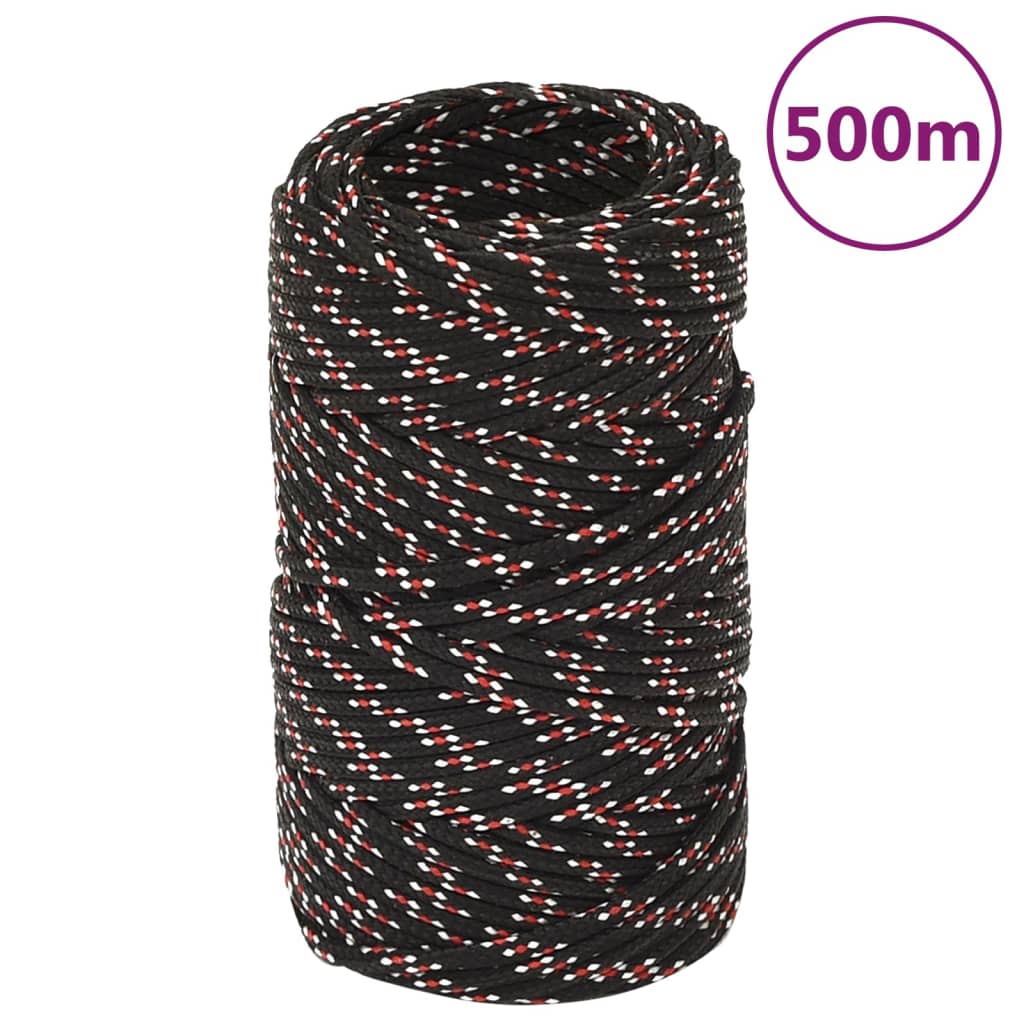 Corde à démarrage Vidaxl 2 mm 500 m de polypropylène noir