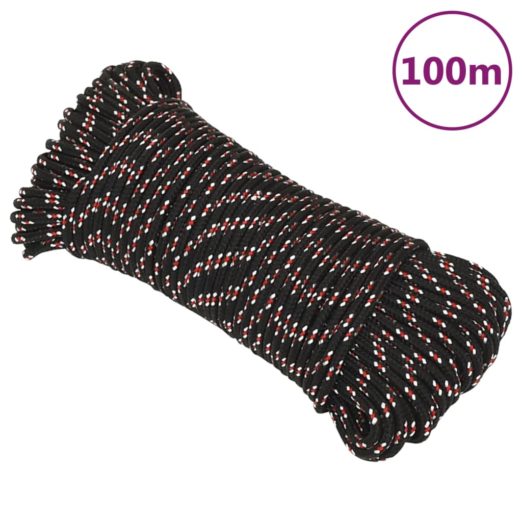 Vidaxl Boot Rope 3 mm 100 m polypropylen černá