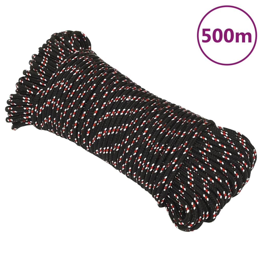 Vidaxl Boot Rope 3 mm 500 m polypropylen černá