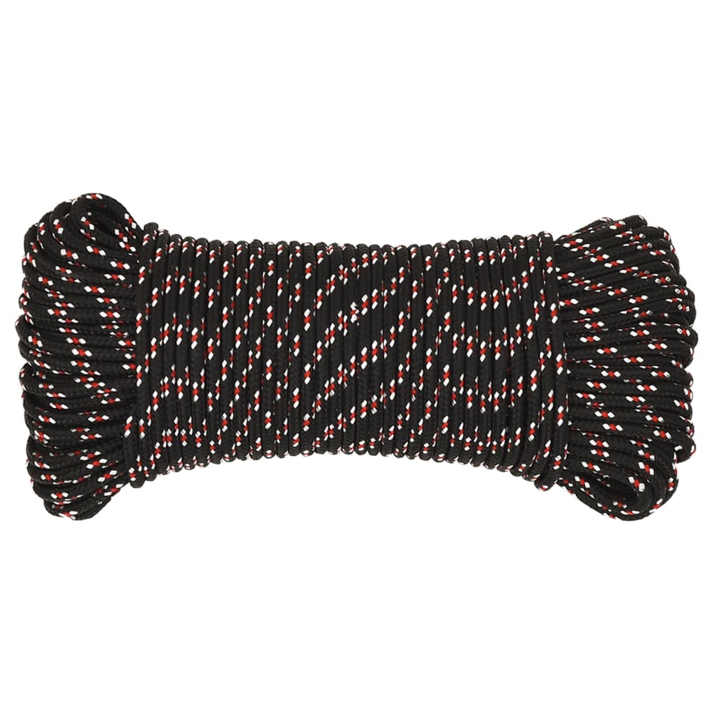 VidaXL Bootsseil 5 mm 100 m Polypropylen schwarz