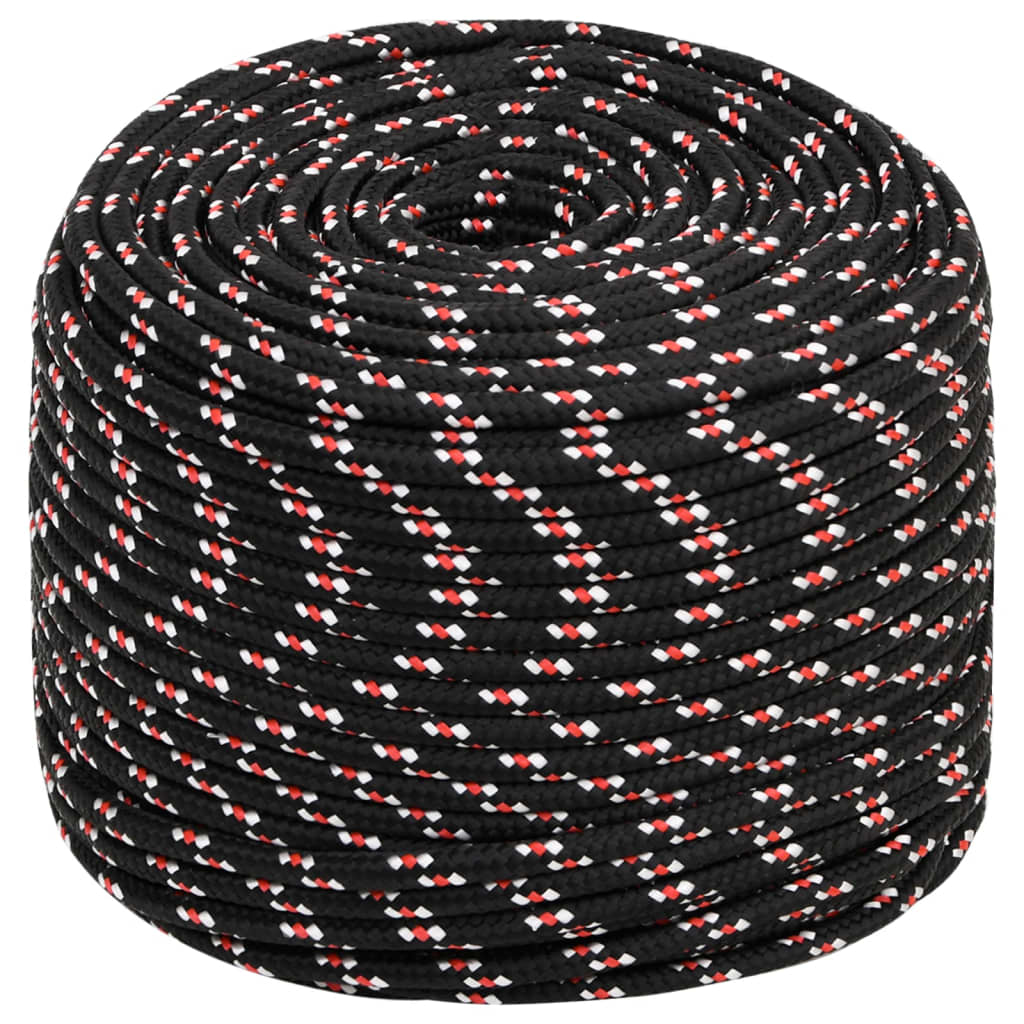 VidaXL Bootsseil 6 mm 250 m Polypropylen schwarz