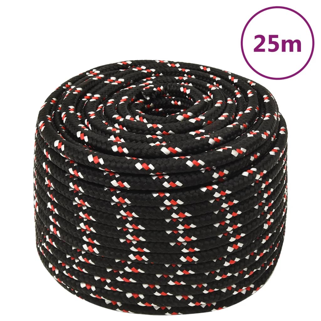 Vidaxl Boot Rope 12 mm 25 m polypropylen černá