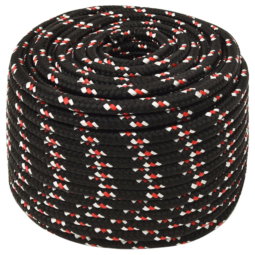 VidaXL Bootsseil 14 mm 25 m Polypropylen schwarz