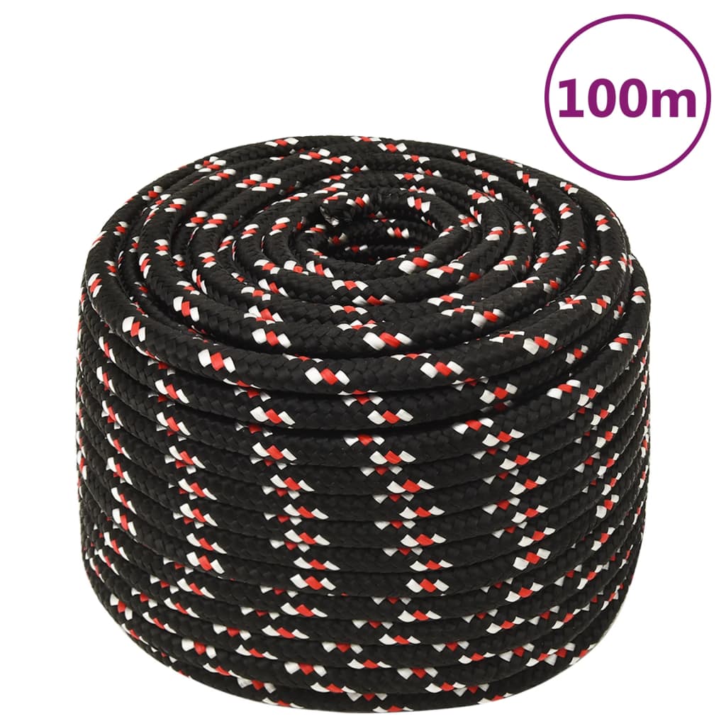 Vidaxl Boot Rope 14 mm 100 m Polypropilene Nero