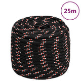VidaXL Bootsseil 16 mm 25 m Polypropylen schwarz
