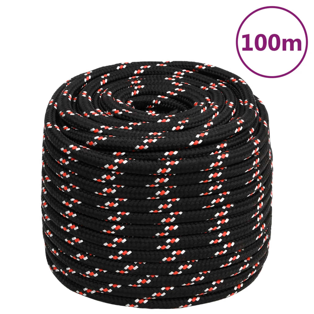 Vidaxl Boot Rope 16 mm 100 m polypropylen černá