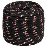 VidaXL Bootsseil 16 mm 100 m Polypropylen schwarz