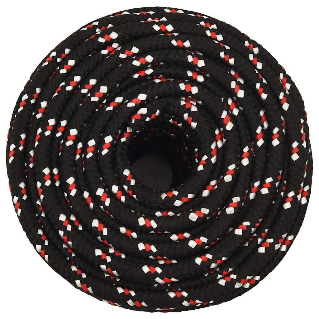VidaXL Bootsseil 16 mm 100 m Polypropylen schwarz