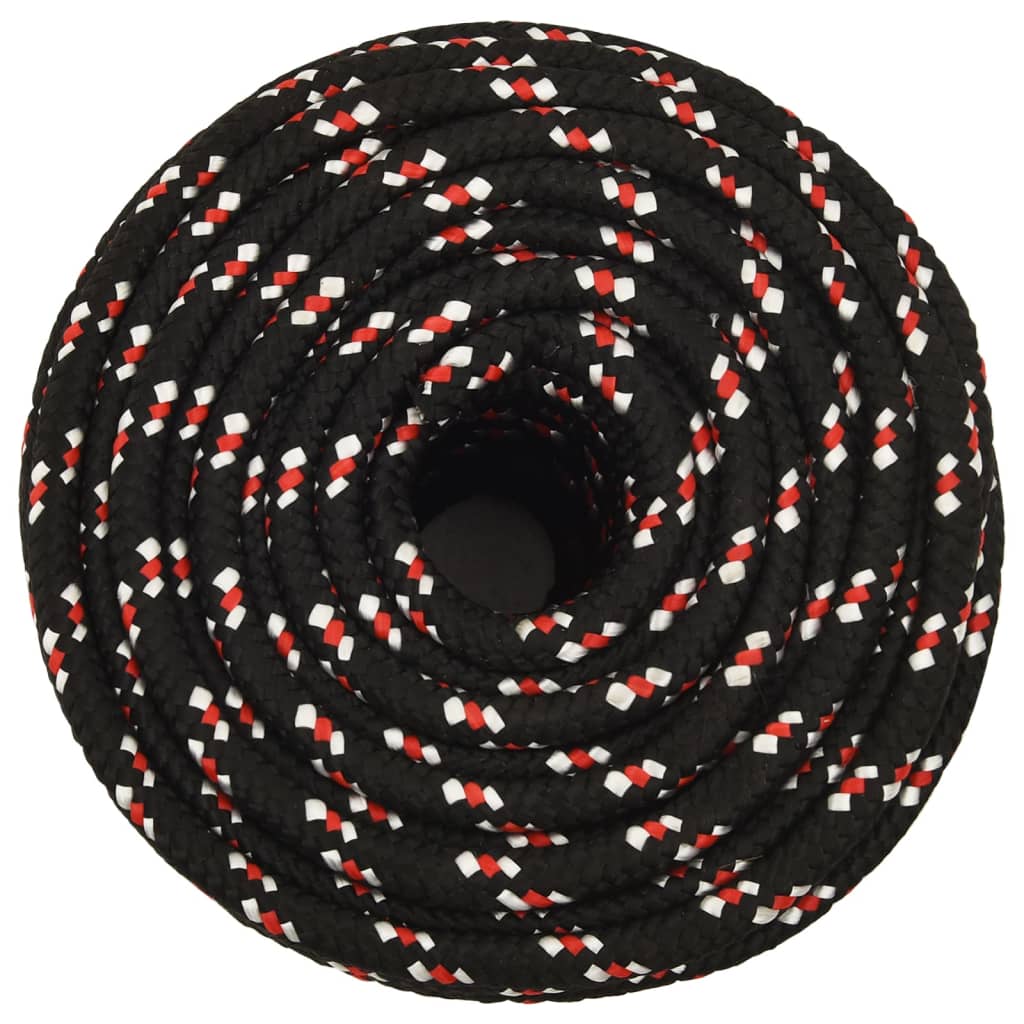 VidaXL Bootsseil 18 mm 25 m Polypropylen schwarz