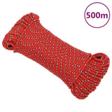 Corde à bateau Vidaxl 3 mm 500 m de polypropène rouge