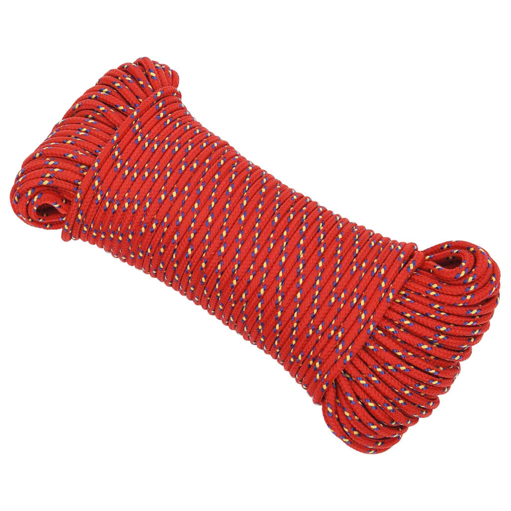 Vidaxl -Bootseil 5 mm 25 m Polypropylenrot