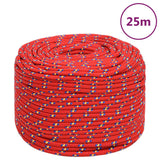 Vidaxxl Bootsseil 10 mm 25 m Polypropylen rot