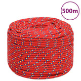 Vidaxxl Bootsseil 10 mm 500 m Polypropylen rot