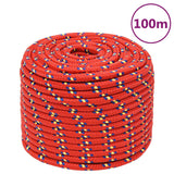 Corde de bateau vidaxl 12 mm 100 m de polypropylène rouge