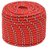 Vidaxl -Bootseil 12 mm 100 m Polypropylenrot