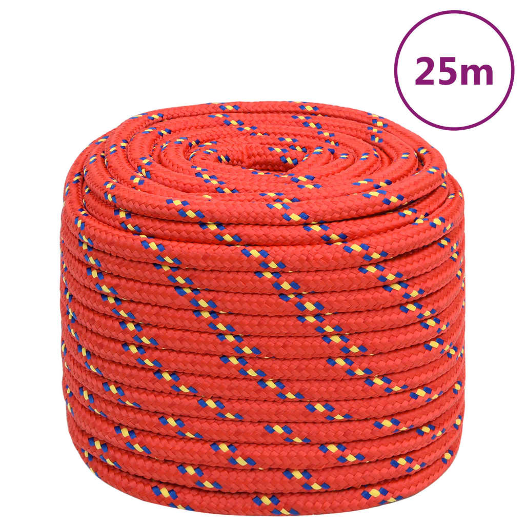 Vidaxxl Bootsseil 18 mm 25 m Polypropylen rot