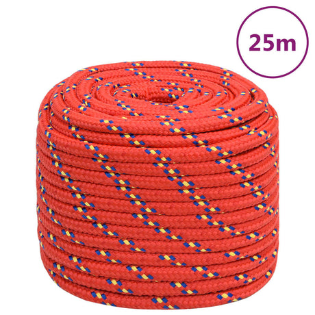 Vidaxxl Bootsseil 18 mm 25 m Polypropylen rot
