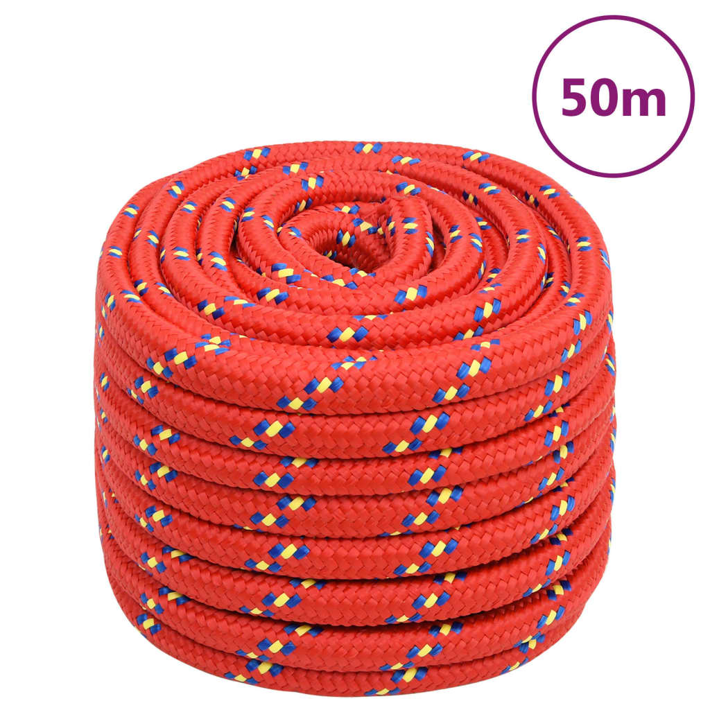 Vidaxxl Bootsseil 20 mm 50 m Polypropylen rot