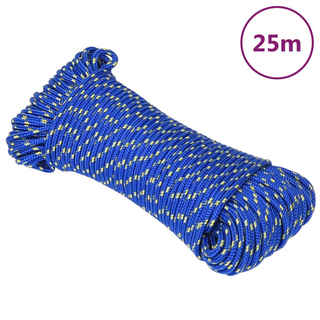 Corde à bateau Vidaxl 3 mm 25 m de bleu de polypropylène