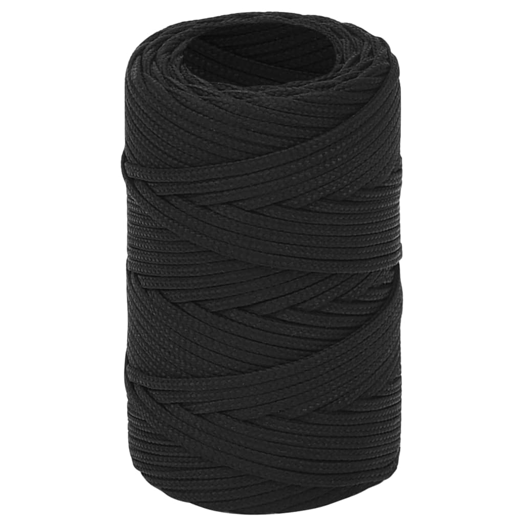 Vidaxl Boat Rope 2 mm 25 m polypropen černé