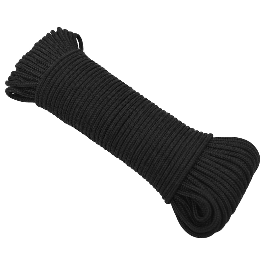 Corde de bateau vidaxl 4 mm 50 m de polypropène noir