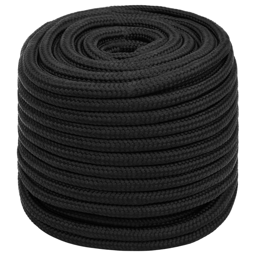 Vidaxl -Bootseil 16 mm 250 m Polypropen Schwarz