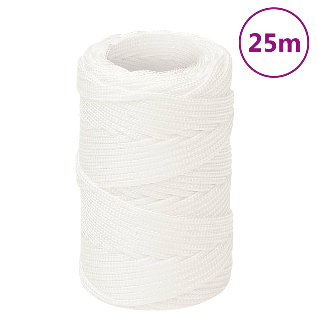 Vidaxl Boat Rope 2 mm 25 m polypropylen plně bílý