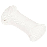 Vidaxl -Bootseil 3 mm 250 m Polypropylen Voll weiß