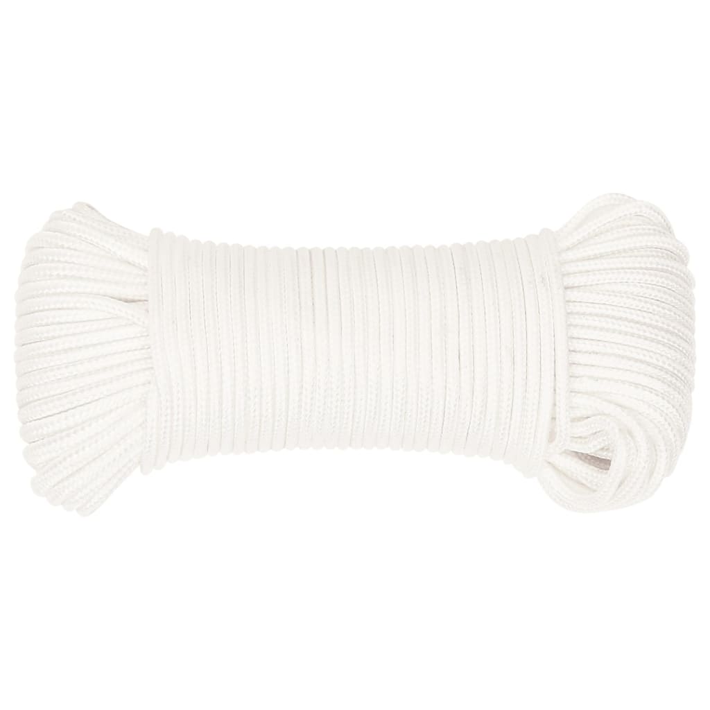 Vidaxl -Bootseil 3 mm 250 m Polypropylen Voll weiß