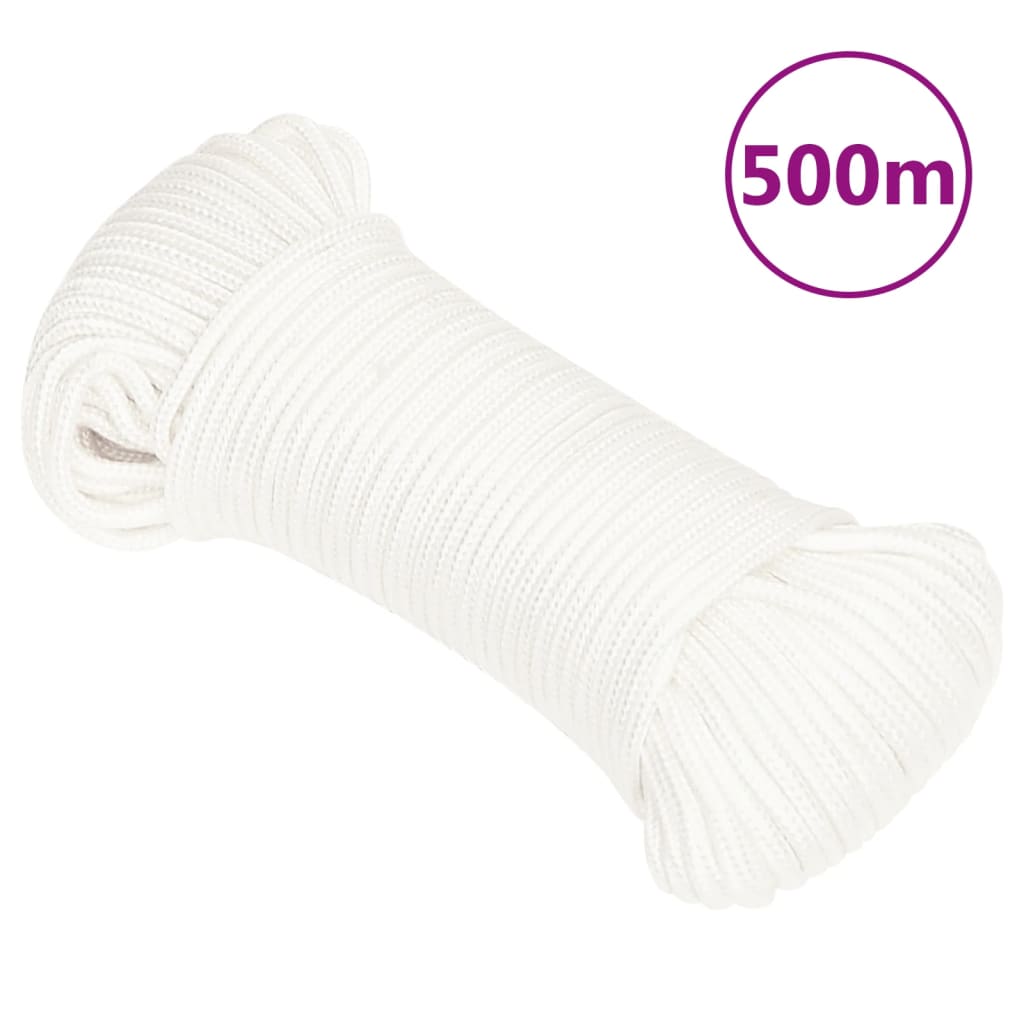 Vidaxl boat rope 3 mm 500 m polypropylene full white