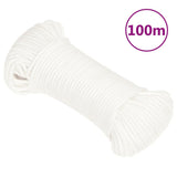 Vidaxl Bootsseil 4 mm 100 m Polypropylen massiv weiß