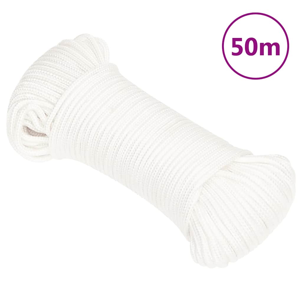Vidaxl Bootsseil 5 mm 50 m Polypropylen massiv weiß