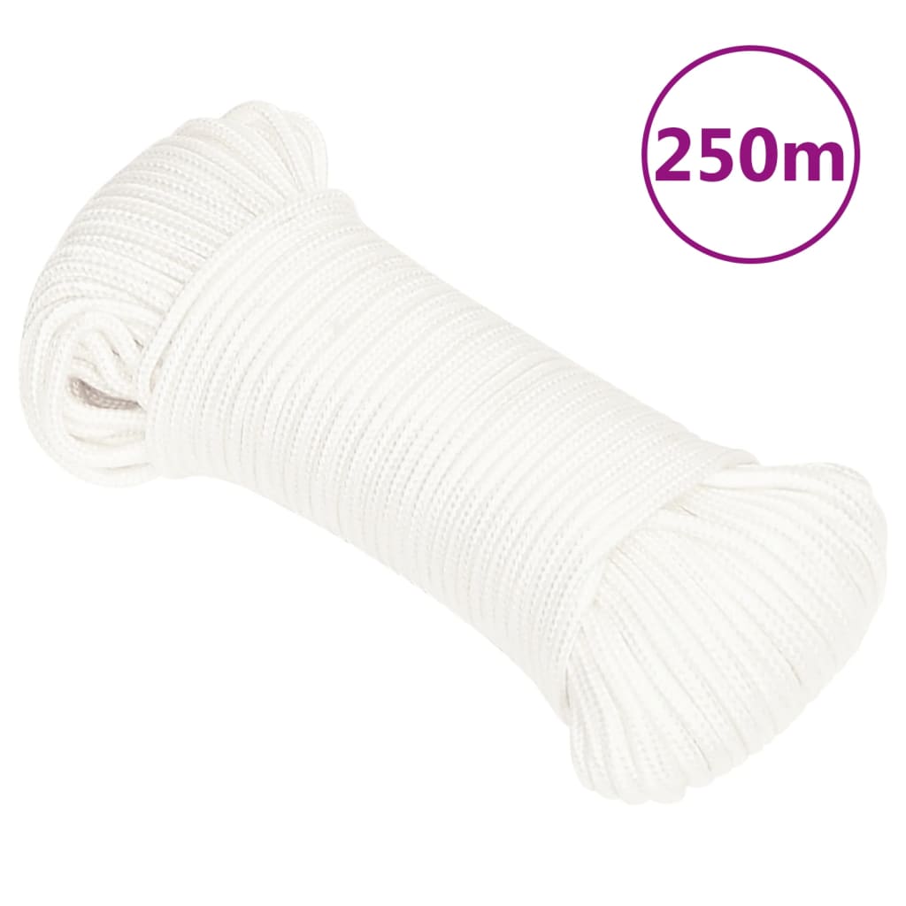 Vidaxl Bootsseil 5 mm 250 m Polypropylen massiv weiß