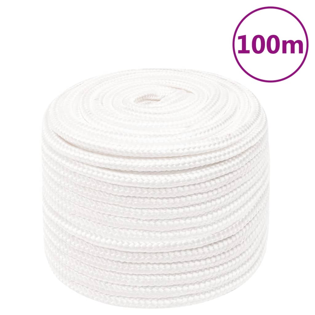 Vidaxl boat rope 12 mm 100 m polypropylene full white