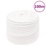 Vidaxl boat rope 12 mm 100 m polypropylene full white