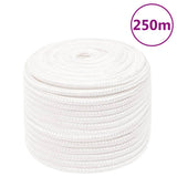 Vidaxl -Bootseil 12 mm 250 m Polypropylen Voll weiß