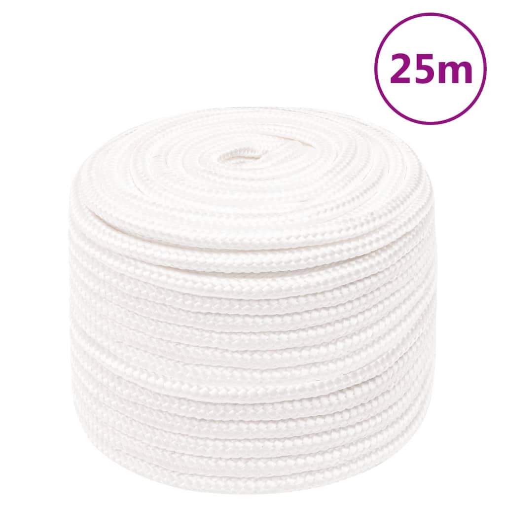 Vidaxl Bootsseil 14 mm 25 m Polypropylen massiv weiß