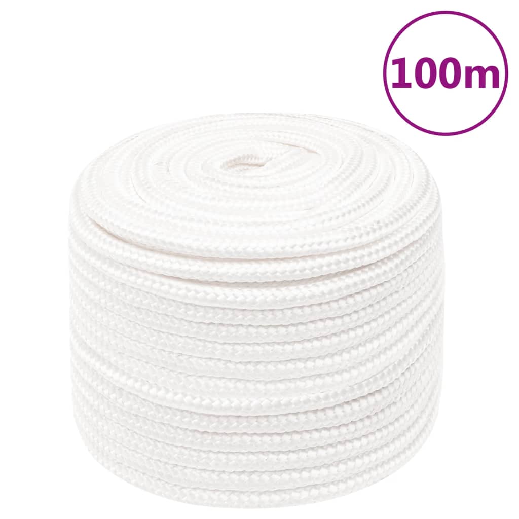 Vidaxl Bootsseil 14 mm 100 m Polypropylen massiv weiß