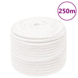 Vidaxl -Bootseil 14 mm 250 m Polypropylen Voll weiß