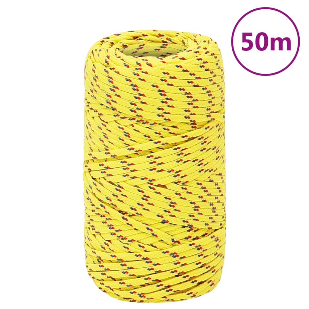 Vidaxl boat rope 2 mm 50 m polypropylene yellow