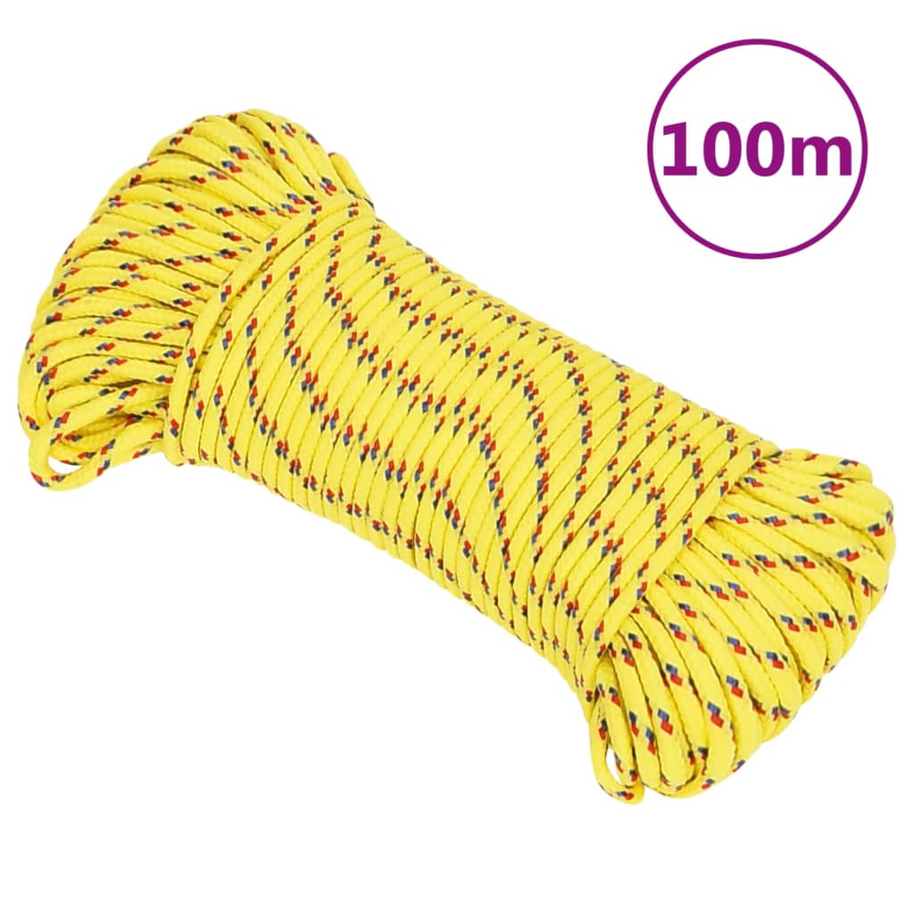 VIDAXL SCOOD ROPE 3 MM 100 M Polypropilene Giallo