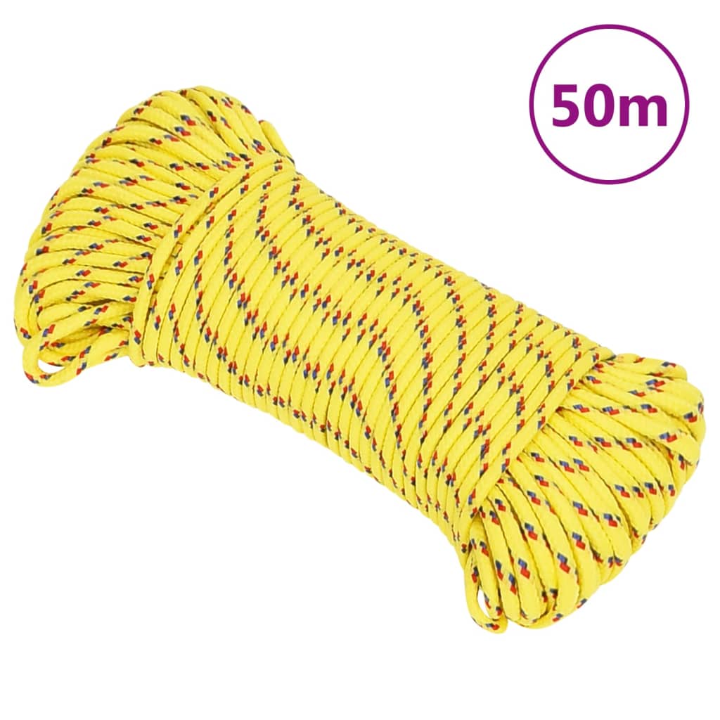 Vidaxl Bootsseil 4 mm 50 m Polypropylen gelb
