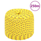 Corde de bateau vidaxl 10 mm 250 m en jaune en polypropylène