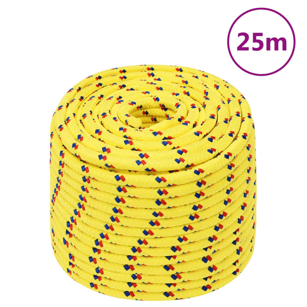 Vidaxl boat rope 12 mm 25 m polypropylene yellow