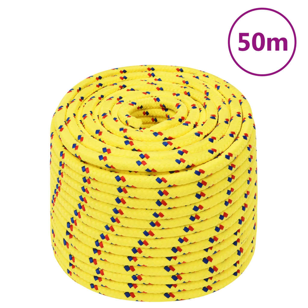 Vidaxl boat rope 12 mm 50 m polypropylene yellow