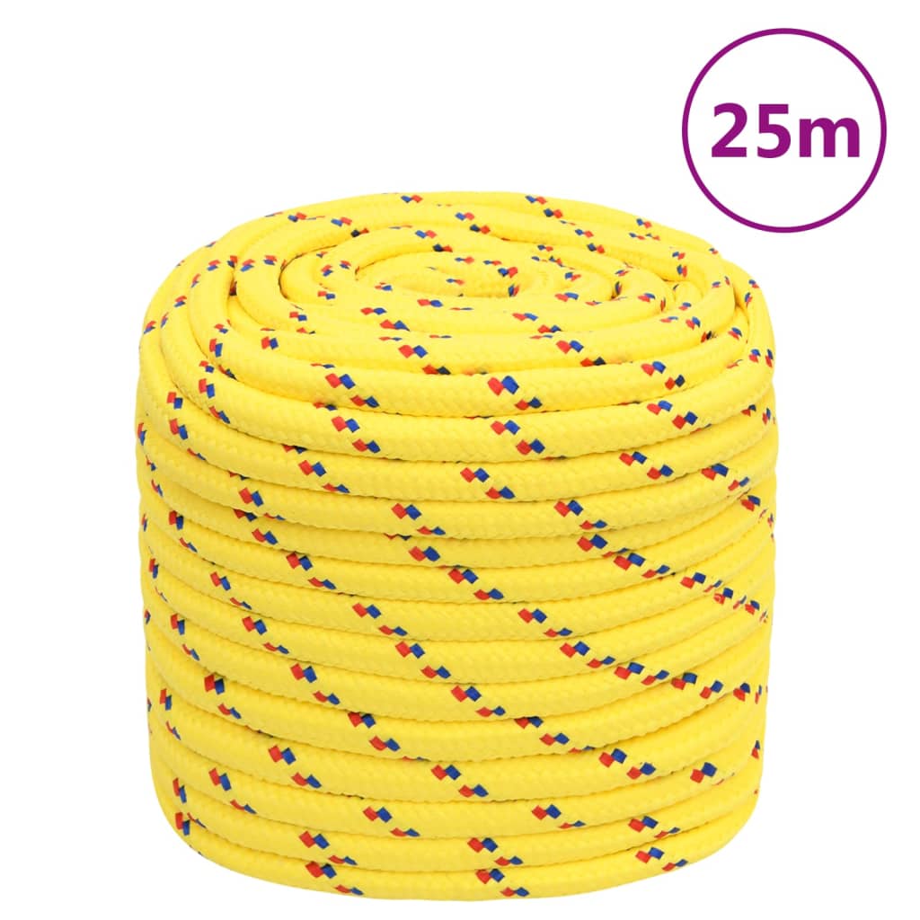 Vidaxxl Bootsseil 18 mm 25 m Polypropylen gelb