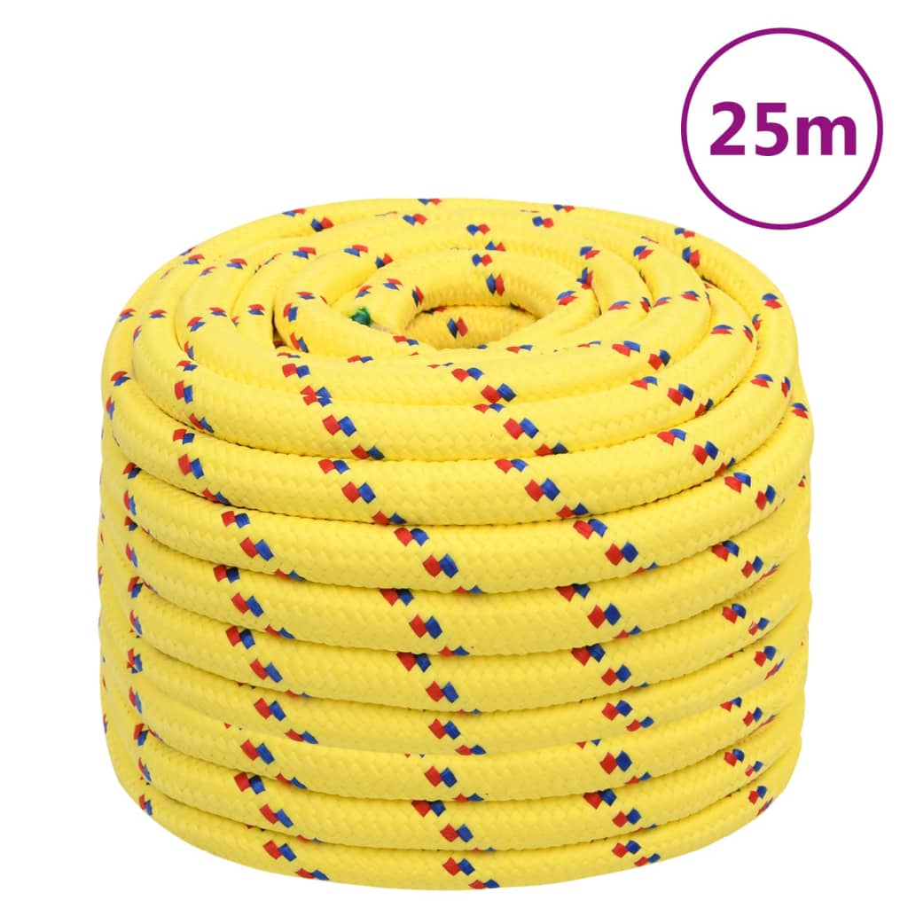 Vidaxxl Bootsseil 20 mm 25 m Polypropylen gelb
